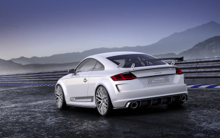 White car mountains water night - rim free wallpaper
