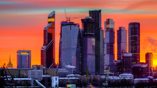 Tokyo skyline dusk red sky - sunset free wallpaper