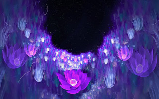 Purple flower starry sky metaphysical - metaphysical painting free wallpaper