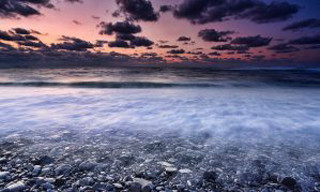 Beach rocks water cloudy sky 19 - impressionist free wallpaper