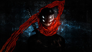 Bloody man knife starry sky - a bloody face free wallpaper