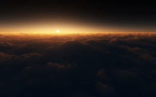 Sunset plane clouds horizon lighthouse - a sunset free wallpaper