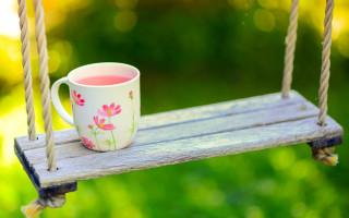 Tea swing garden green bokeh - a cup of tea free wallpaper