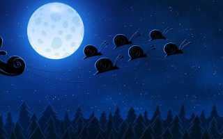 Sky fullmoon cartoon sleigh aliens - a full moon in the background free wallpaper for desktop