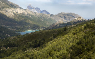 Mountain range lake background trees - a few mountain free wallpaper