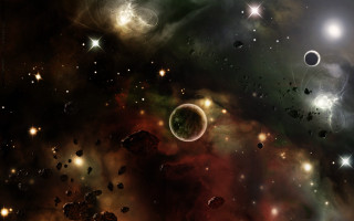Space stars planets blackhole aurora - a. hardy free wallpaper