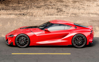 Red sports car parking lot 77 - side profile free wallpaper