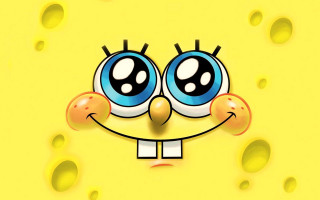 Cartoon big eyes smile yellow - pop surrealism free wallpaper