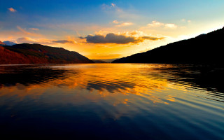 Sunset mountain lake cityscape clouds 2 - david boyd free wallpaper