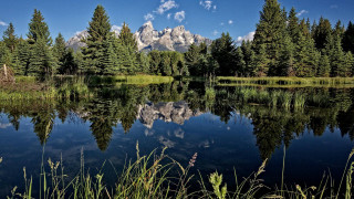 Mountain lake reflection nature puzzle - ansel adams free wallpaper