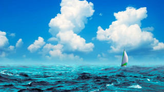 Sailboat water cloudy sky ocean - under free wallpaper for desktop