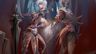 Forest fantasy swords women glowing - costume free wallpaper
