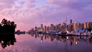 Marina cityscape dusk purple sky - dusk free wallpaper