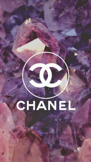 Chanel logo crystals rocks purple - a hologram free wallpaper