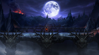 Bridge moon clouds glowing hunter - a dark sky free wallpaper