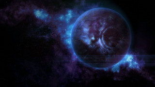 Large blue planet space stars - star free wallpaper for desktop