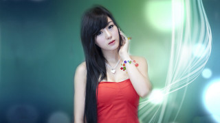 Woman red dress phone necklace - a necklace free wallpaper