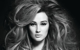Woman longhair blowing wind closedeyes - the wind free wallpaper