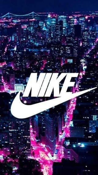 City skyline nike logo nighttime - the city free wallpaper