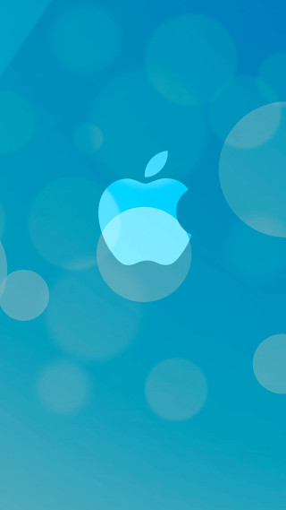 Blue apple logo background bubbles - a blurry background free wallpaper