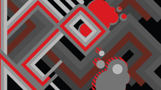 Red black abstract circle square - geometric free wallpaper