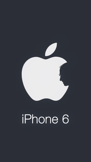 Apple logo iphone 6 black - free technology wallpaper