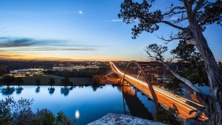 Bridge river city night lights 2 - david boyd free wallpaper
