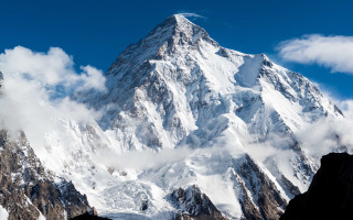 Mountain snowy peak clouds blue - amir zand free wallpaper