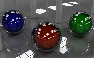 Three balls room columns windows - a room free wallpaper