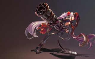 Girl horse gun fantasy concept - her hand and a gun free wallpaper