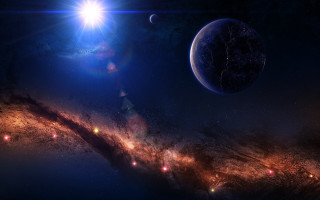 Space planet star horizon light 3 - chris labrooy free wallpaper