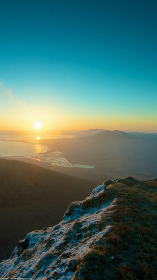 Person sitting hill sunset valley 2 - sunrise free wallpaper