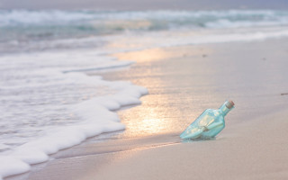 Bottle sand water foamy beach - empty free wallpaper