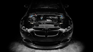 Car engine open dark photorealism - detailed face free wallpaper