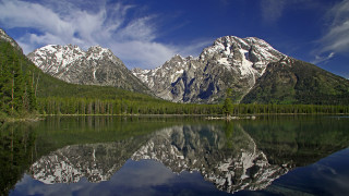 Mountain range reflection lake forest 6 - ansel adams free wallpaper