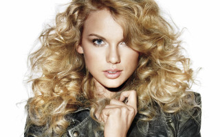Blonde woman leather jacket pose - her chin free wallpaper