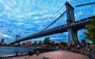 Bridge cityscape water beach outdoors - a bridge over a body of water free wallpaper
