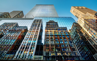 Nyc glass reflection skyscrapers cityscape - free architecture wallpaper