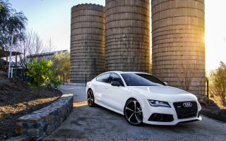 White car silo sky 3d - matte finish free wallpaper