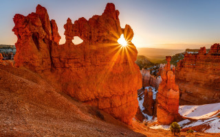 Desert mountain sunset fire rim - the rock free wallpaper