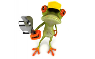 Frog hat scissors wrench digital - a frog free wallpaper