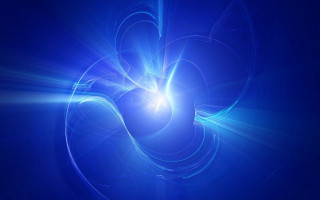 Blue abstract spiral hologram light - the center free wallpaper