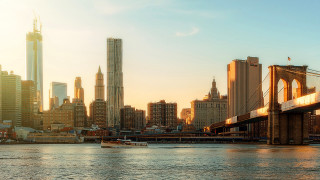 Hudson river bridge cityscape matte - tall free wallpaper