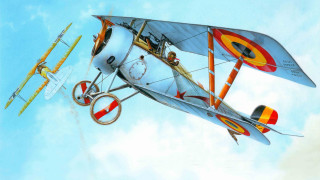 Biplane pilot cloud airbrush precisionism - barron storey free wallpaper