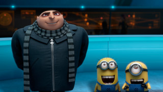 Minions blue room goggles smile - a blue wall free wallpaper
