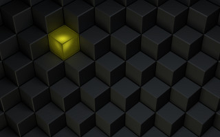 Yellow cube black cubes dark - diffuse free wallpaper