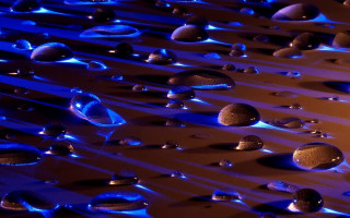 Water drops blue light holography - a bunch of water free wallpaper