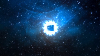 Blue starry space bright window - blue star free wallpaper