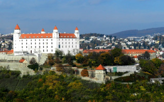 Large white building hillside trees - a large white building free wallpaper