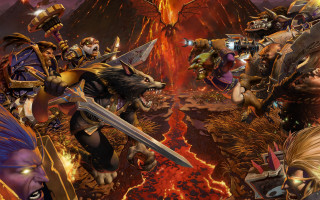 Battle dragon demon mountain fire - a dragon and a demon free wallpaper